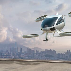 Web Evtol Electric Vertical Take Off And Landing Aircraft About To Land Near City Credit Peepo Istock 1393960783 1600x900.jpg